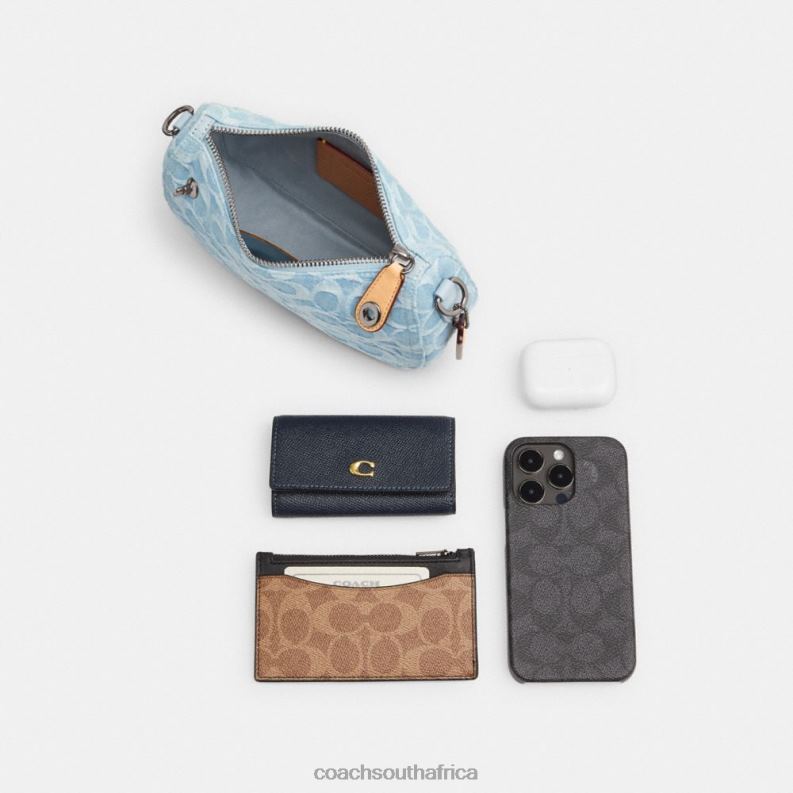 Coach Women SWINGER 20 IN SIGNATURE DENIM LH/Pale Purple 4ZRDJ199