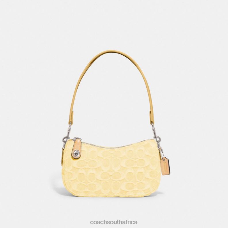 Coach Women SWINGER 20 IN SIGNATURE DENIM LH/Pale Yellow 4ZRDJ200