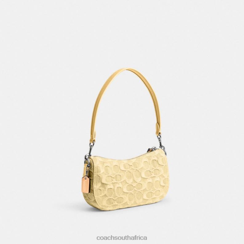 Coach Women SWINGER 20 IN SIGNATURE DENIM LH/Pale Yellow 4ZRDJ200