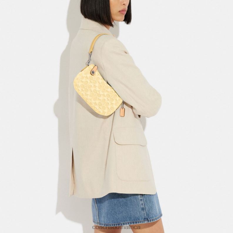 Coach Women SWINGER 20 IN SIGNATURE DENIM LH/Pale Yellow 4ZRDJ200