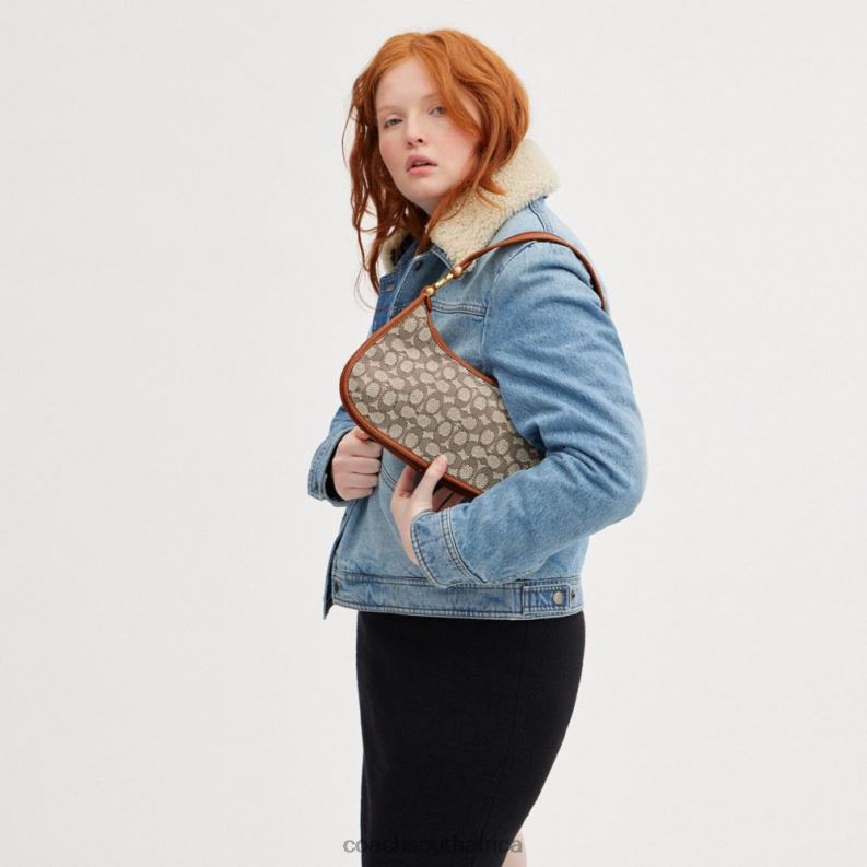 Coach Women EVE SHOULDER BAG IN SIGNATURE TEXTILE JACQUARD B4/Cocoa Burnished Amb 4ZRDJ273