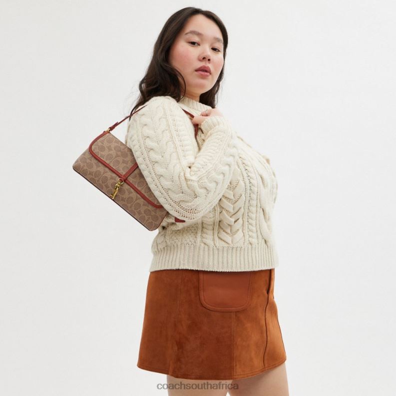 Coach Women HAMPTONS BAG IN SIGNATURE CANVAS B4/Tan Rust 4ZRDJ257