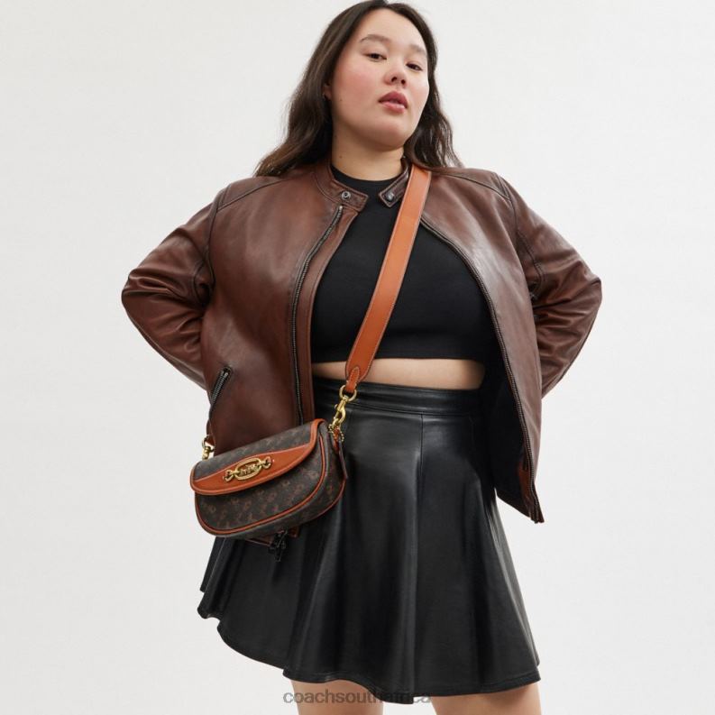 Coach Women HARLEY SHOULDER BAG 23 WITH HORSE AND CARRIAGE PRINT B4/Truffle Burnished Amber 4ZRDJ263