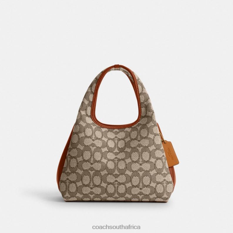 Coach Women LANA SHOULDER BAG 23 IN SIGNATURE JACQUARD B4/Cocoa Burnished Amb 4ZRDJ272