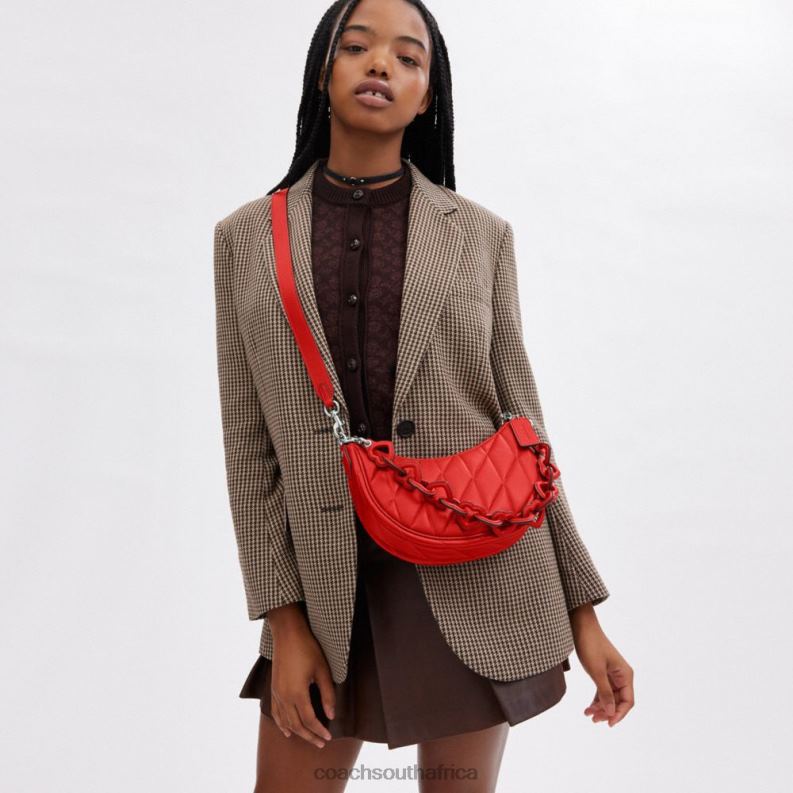 Coach Women MIRA SHOULDER BAG WITH PILLOW QUILTING AND HEART STRAP LH/Sport Red 4ZRDJ256