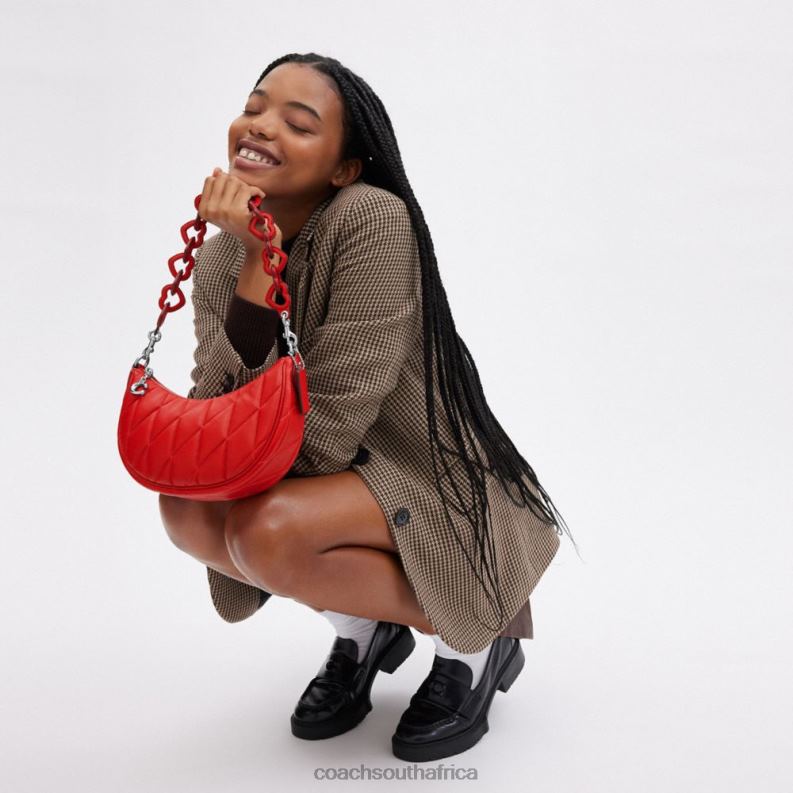 Coach Women MIRA SHOULDER BAG WITH PILLOW QUILTING AND HEART STRAP LH/Sport Red 4ZRDJ256