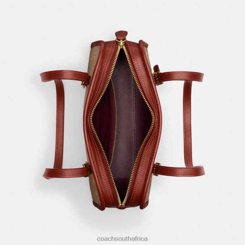 Coach Women SWING ZIP IN SIGNATURE CANVAS B4/Tan Rust 4ZRDJ268