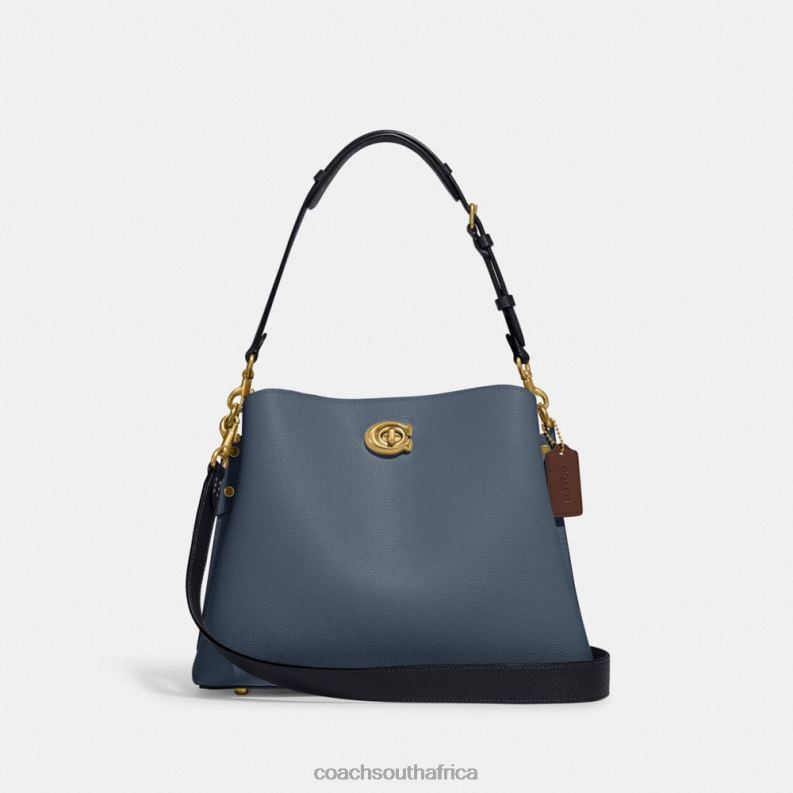 Coach Women WILLOW SHOULDER BAG IN COLORBLOCK B4/DENIM 4ZRDJ265