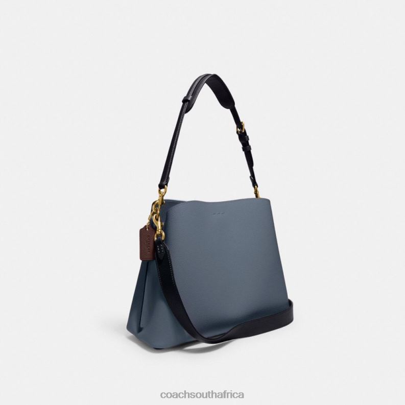 Coach Women WILLOW SHOULDER BAG IN COLORBLOCK B4/DENIM 4ZRDJ265