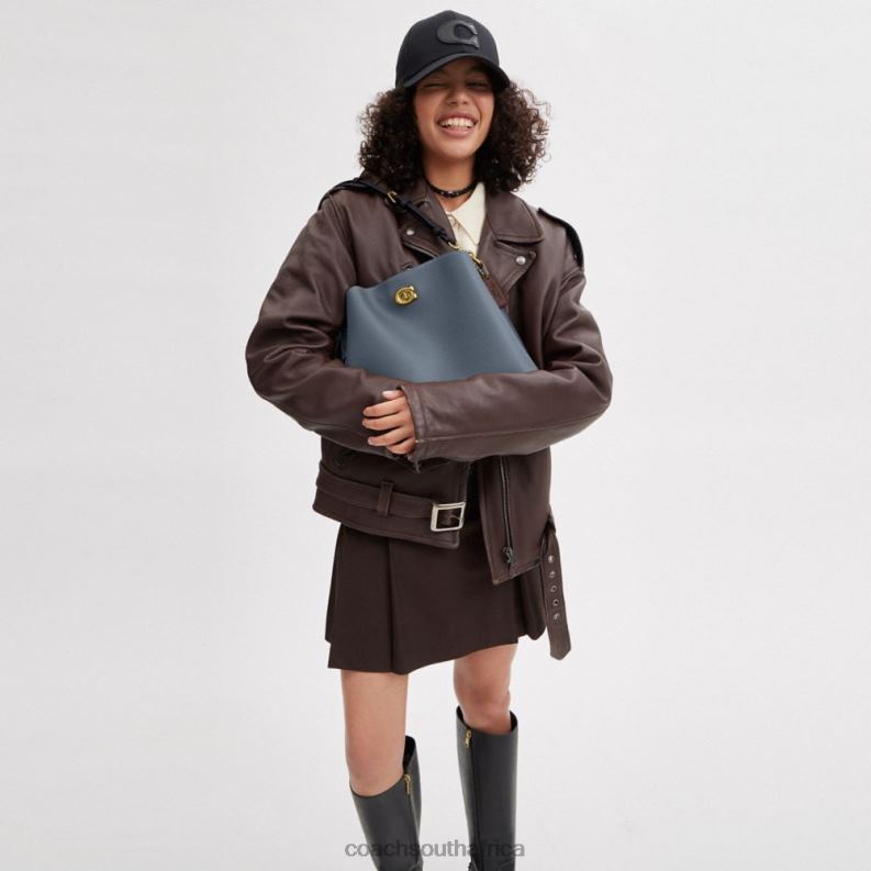 Coach Women WILLOW SHOULDER BAG IN COLORBLOCK B4/DENIM 4ZRDJ265