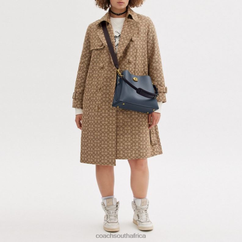 Coach Women WILLOW SHOULDER BAG IN COLORBLOCK B4/DENIM 4ZRDJ265