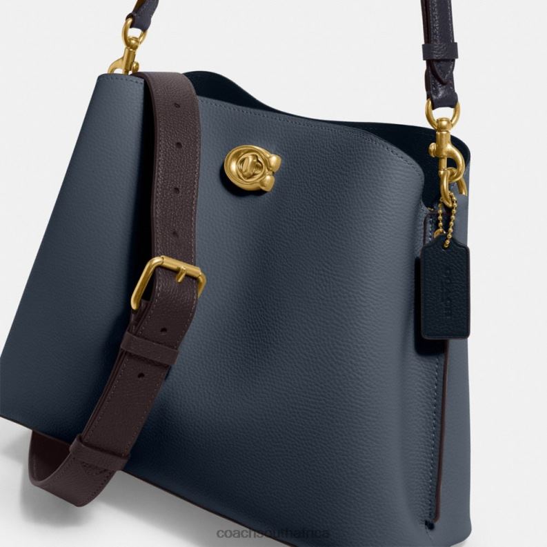 Coach Women WILLOW SHOULDER BAG IN COLORBLOCK B4/DENIM 4ZRDJ265