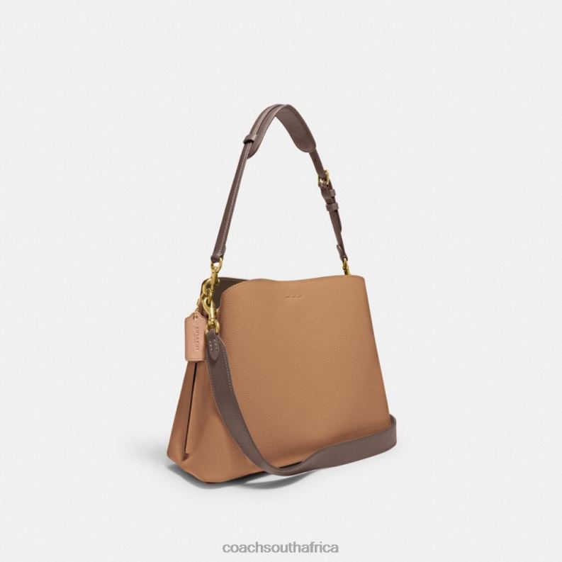 Coach Women WILLOW SHOULDER BAG IN COLORBLOCK B4/Toffee Multi 4ZRDJ266