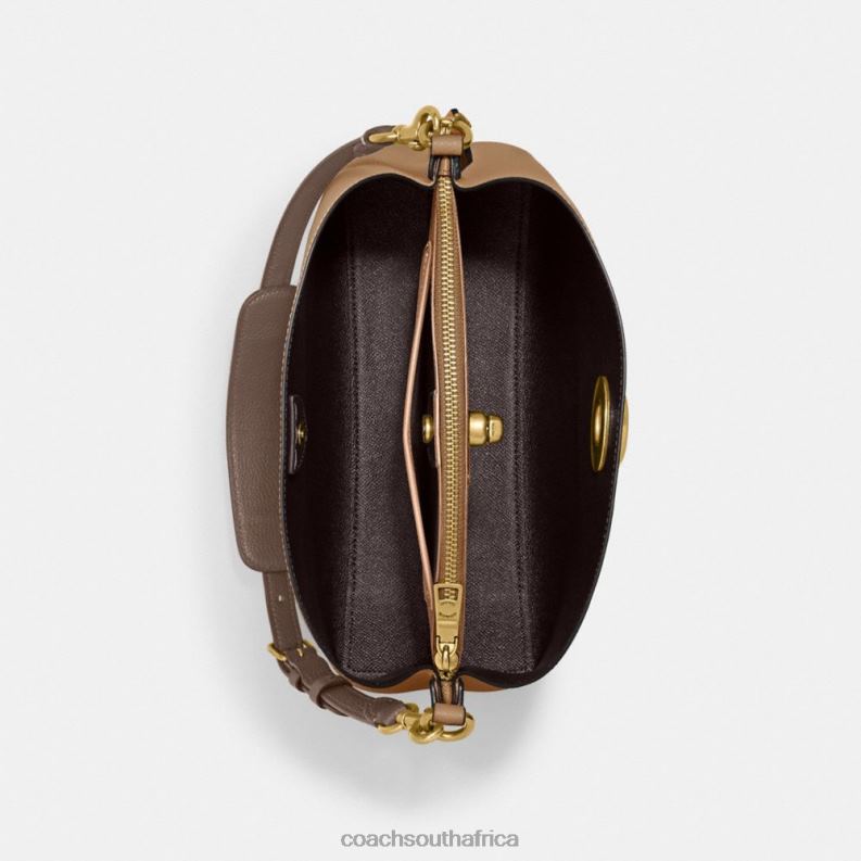 Coach Women WILLOW SHOULDER BAG IN COLORBLOCK B4/Toffee Multi 4ZRDJ266