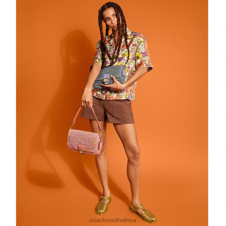 Coach Women SOFT TABBY SHOULDER BAG B4/Pink/Orange 4ZRDJ134