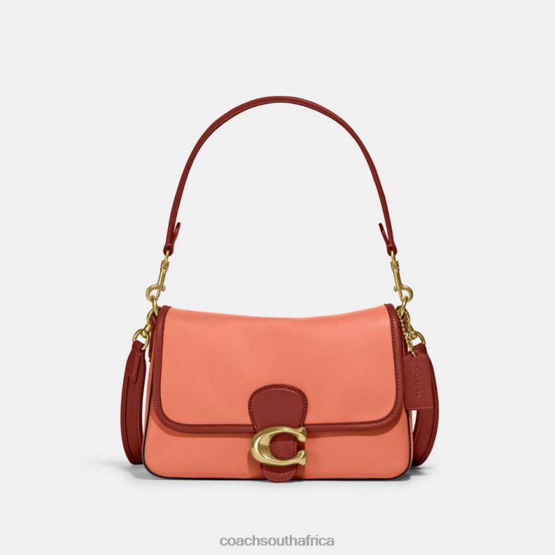 Coach Women SOFT TABBY SHOULDER BAG IN COLORBLOCK B4/Light Coral Multi 4ZRDJ126