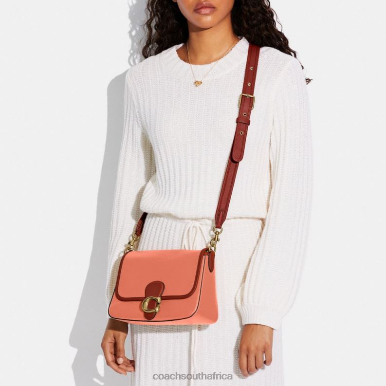 Coach Women SOFT TABBY SHOULDER BAG IN COLORBLOCK B4/Light Coral Multi 4ZRDJ126