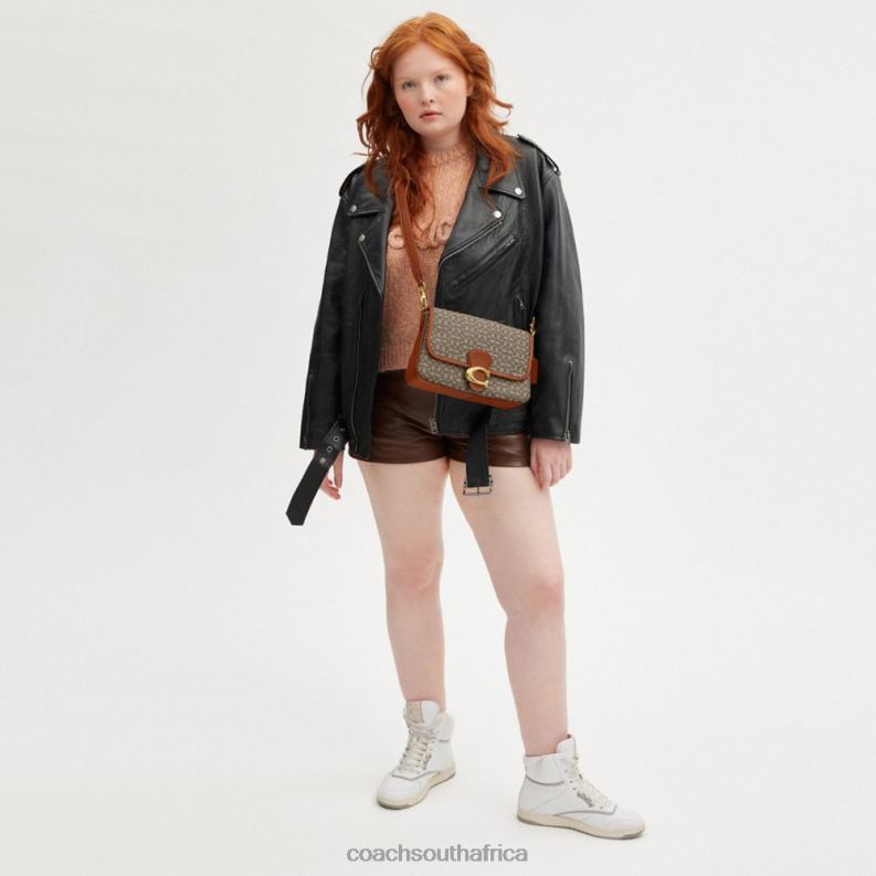 Coach Women SOFT TABBY SHOULDER BAG IN MICRO SIGNATURE JACQUARD B4/Cocoa Burnished Amb 4ZRDJ140