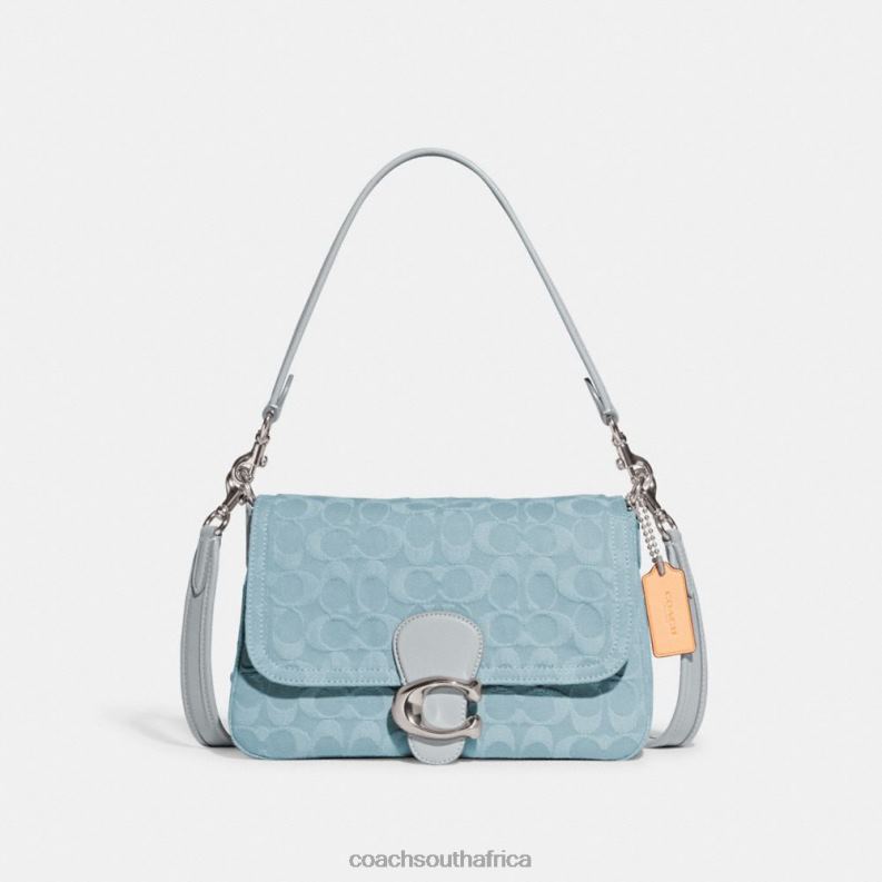 Coach Women SOFT TABBY SHOULDER BAG IN SIGNATURE DENIM LH/Pale Blue 4ZRDJ153