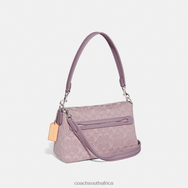 Coach Women SOFT TABBY SHOULDER BAG IN SIGNATURE DENIM LH/Pale Purple 4ZRDJ154