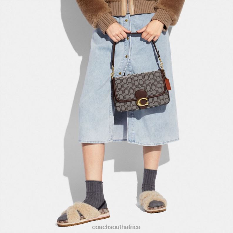 Coach Women SOFT TABBY SHOULDER BAG IN SIGNATURE JACQUARD B4/Oak Maple 4ZRDJ118