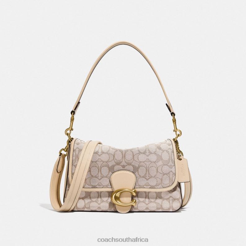 Coach Women SOFT TABBY SHOULDER BAG IN SIGNATURE JACQUARD B4/Stone Ivory 4ZRDJ128
