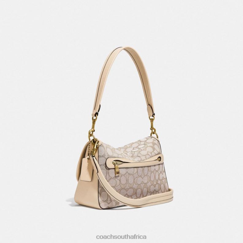 Coach Women SOFT TABBY SHOULDER BAG IN SIGNATURE JACQUARD B4/Stone Ivory 4ZRDJ128