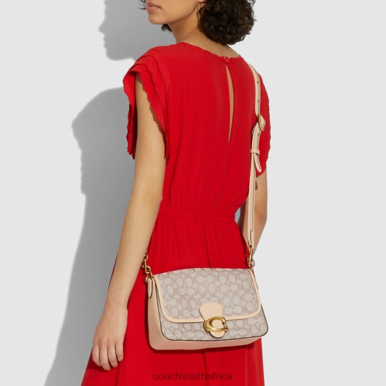 Coach Women SOFT TABBY SHOULDER BAG IN SIGNATURE JACQUARD B4/Stone Ivory 4ZRDJ128