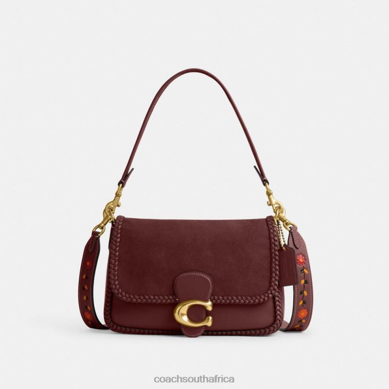 Coach Women SOFT TABBY SHOULDER BAG WITH BRAID B4/WINE 4ZRDJ129