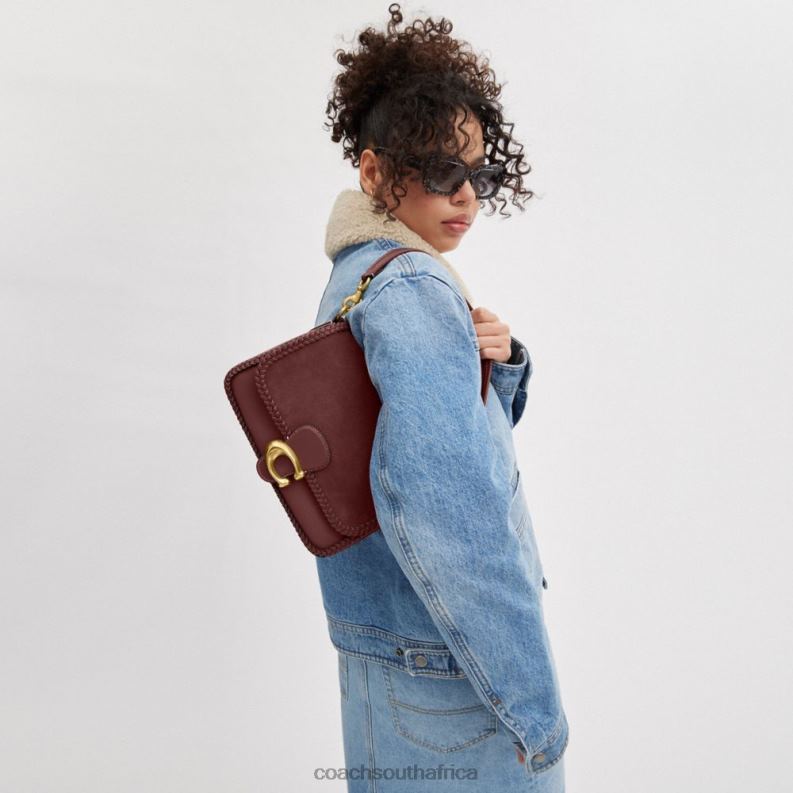 Coach Women SOFT TABBY SHOULDER BAG WITH BRAID B4/WINE 4ZRDJ129