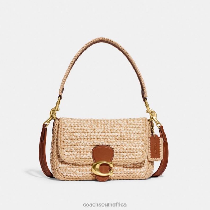 Coach Women SOFT TABBY SHOULDER BAG WITH CROCHET B4/Ivory Multi 4ZRDJ131