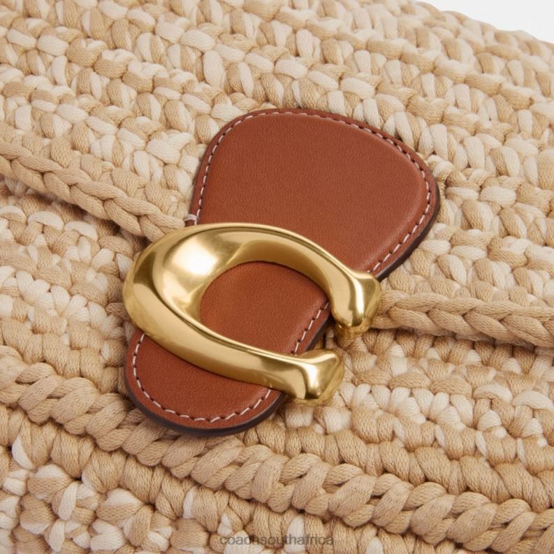 Coach Women SOFT TABBY SHOULDER BAG WITH CROCHET B4/Ivory Multi 4ZRDJ131