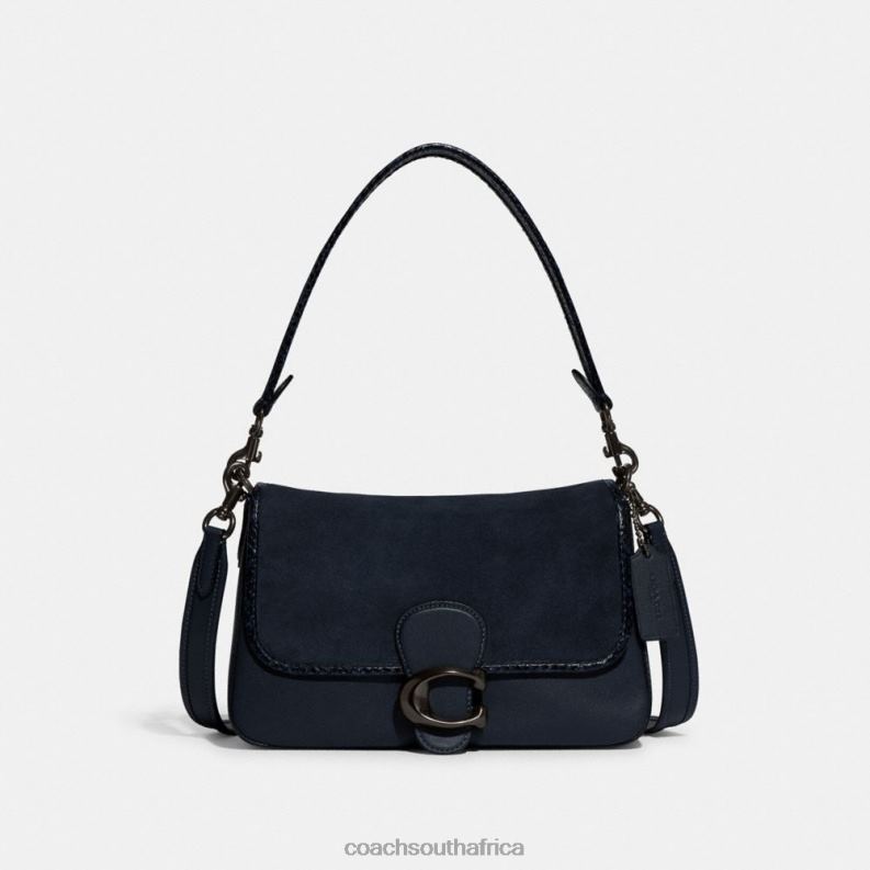 Coach Women SOFT TABBY SHOULDER BAG WITH SNAKESKIN DETAIL V5/Midnight Navy 4ZRDJ121