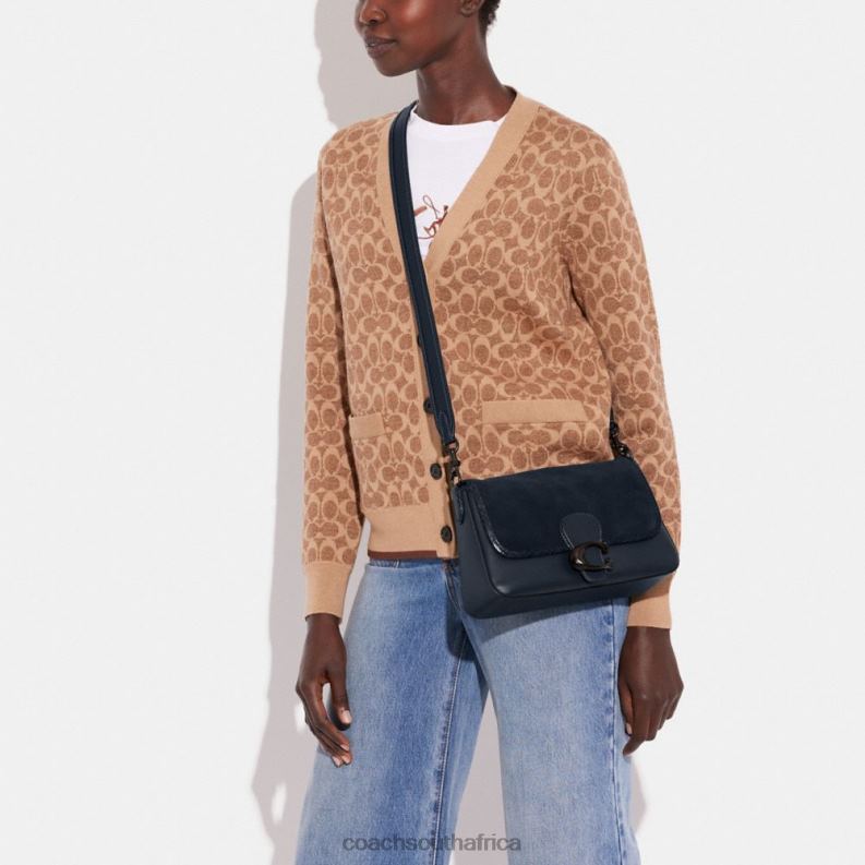 Coach Women SOFT TABBY SHOULDER BAG WITH SNAKESKIN DETAIL V5/Midnight Navy 4ZRDJ121