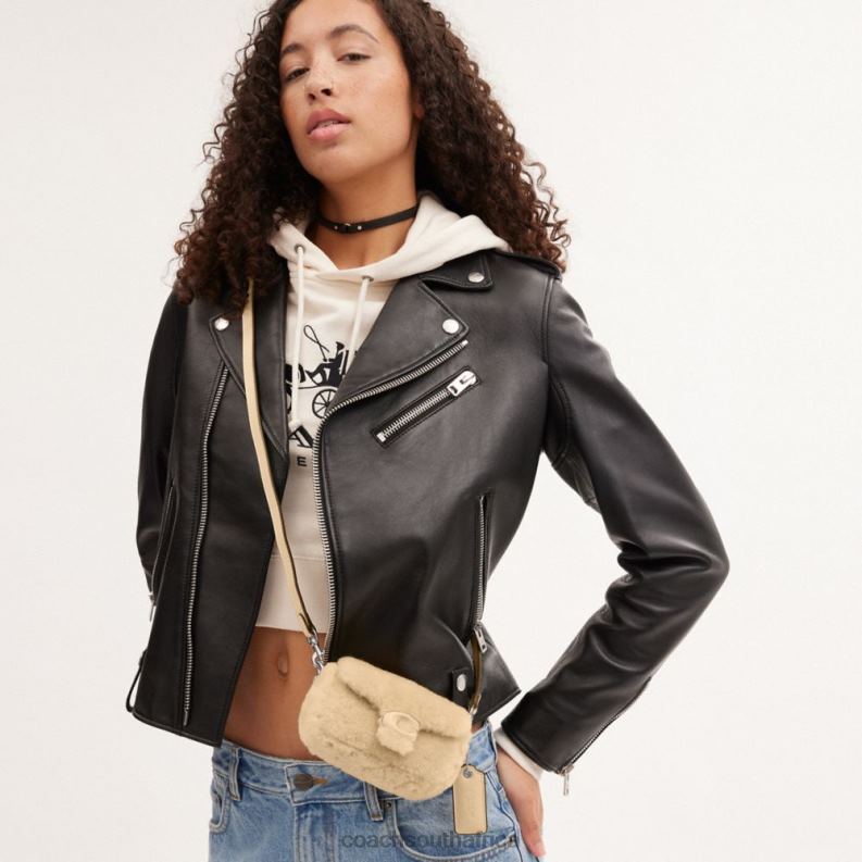 Coach Women TABBY 12 IN SHEARLING LH/Cream 4ZRDJ97