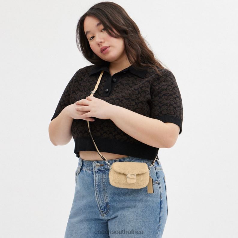 Coach Women TABBY 12 IN SHEARLING LH/Cream 4ZRDJ97