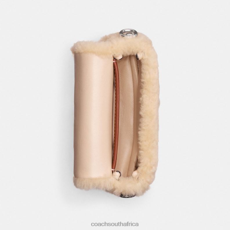 Coach Women TABBY 12 IN SHEARLING LH/Cream 4ZRDJ97