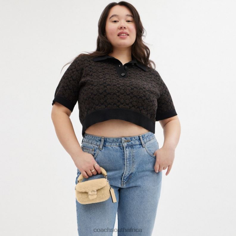 Coach Women TABBY 12 IN SHEARLING LH/Cream 4ZRDJ97