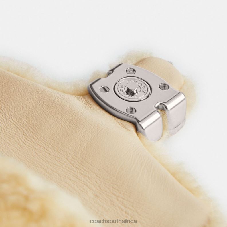 Coach Women TABBY 12 IN SHEARLING LH/Cream 4ZRDJ97