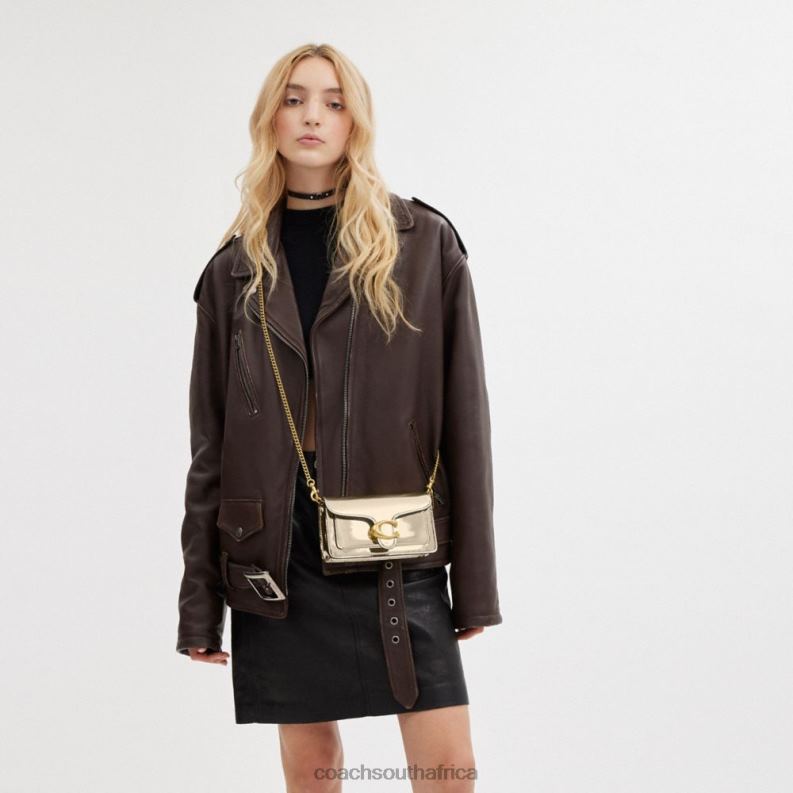 Coach Women TABBY CROSSBODY IN SILVER METALLIC B4/Gold 4ZRDJ111