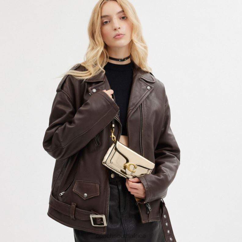 Coach Women TABBY CROSSBODY IN SILVER METALLIC B4/Gold 4ZRDJ111