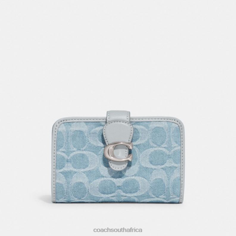 Coach Women TABBY MEDIUM WALLET IN SIGNATURE DENIM LH/Pale Blue 4ZRDJ156