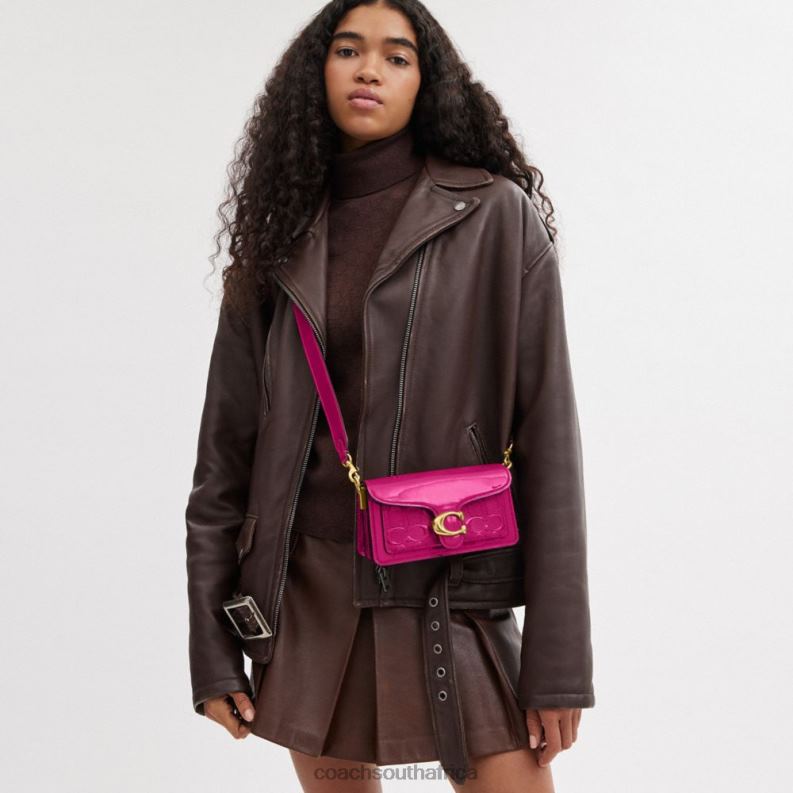 Coach Women TABBY SHOULDER BAG 20 IN SIGNATURE LEATHER B4/MAGENTA 4ZRDJ146