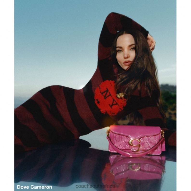 Coach Women TABBY SHOULDER BAG 20 IN SIGNATURE LEATHER B4/MAGENTA 4ZRDJ146