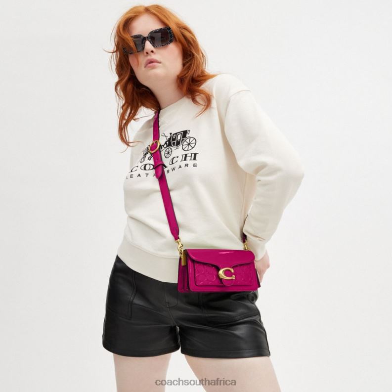 Coach Women TABBY SHOULDER BAG 20 IN SIGNATURE LEATHER B4/MAGENTA 4ZRDJ146