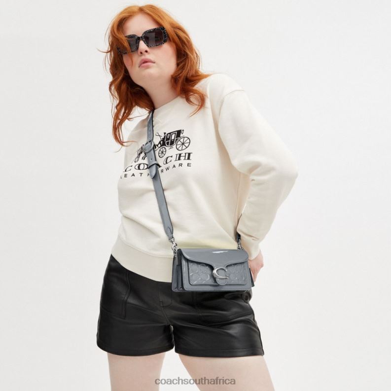 Coach Women TABBY SHOULDER BAG 20 IN SIGNATURE LEATHER LH/Grey Blue 4ZRDJ105