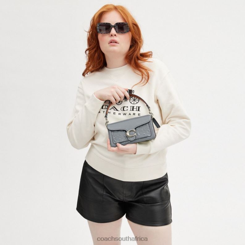 Coach Women TABBY SHOULDER BAG 20 IN SIGNATURE LEATHER LH/Grey Blue 4ZRDJ105