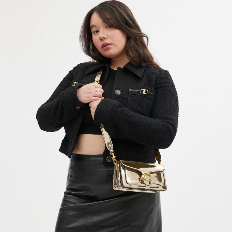 Coach Women TABBY SHOULDER BAG 20 IN SILVER METALLIC B4/Gold 4ZRDJ108