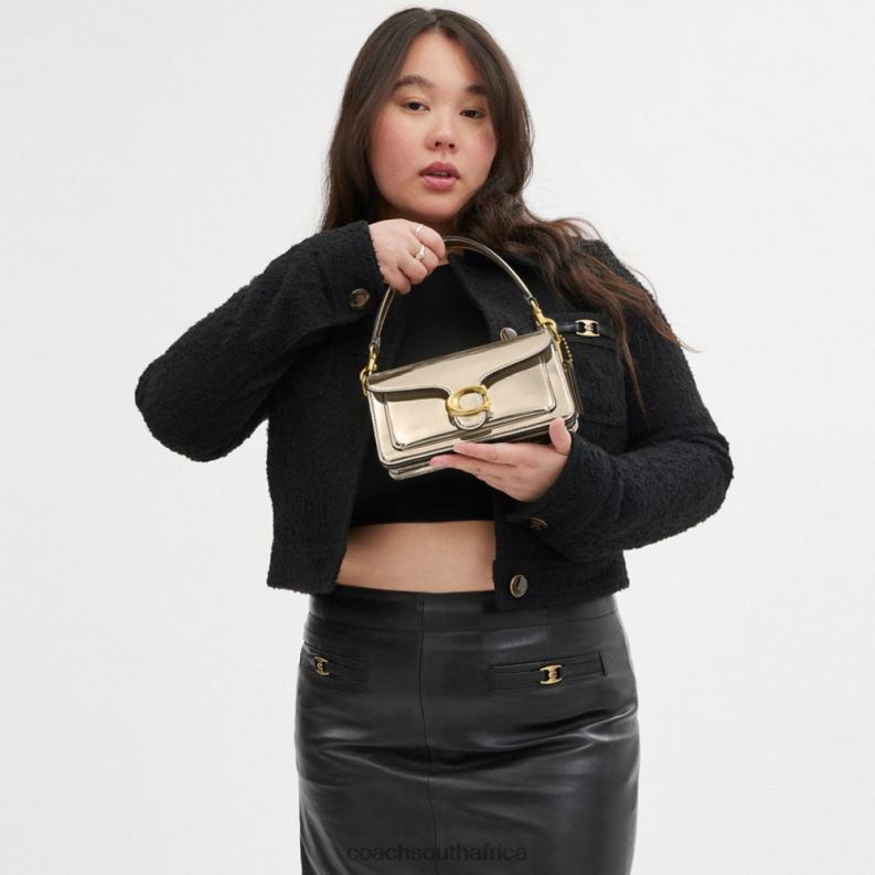 Coach Women TABBY SHOULDER BAG 20 IN SILVER METALLIC B4/Gold 4ZRDJ108