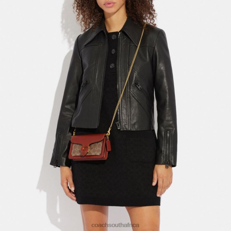 Coach Women TABBY WRISTLET IN SIGNATURE CANVAS B4/Tan Rust 4ZRDJ160